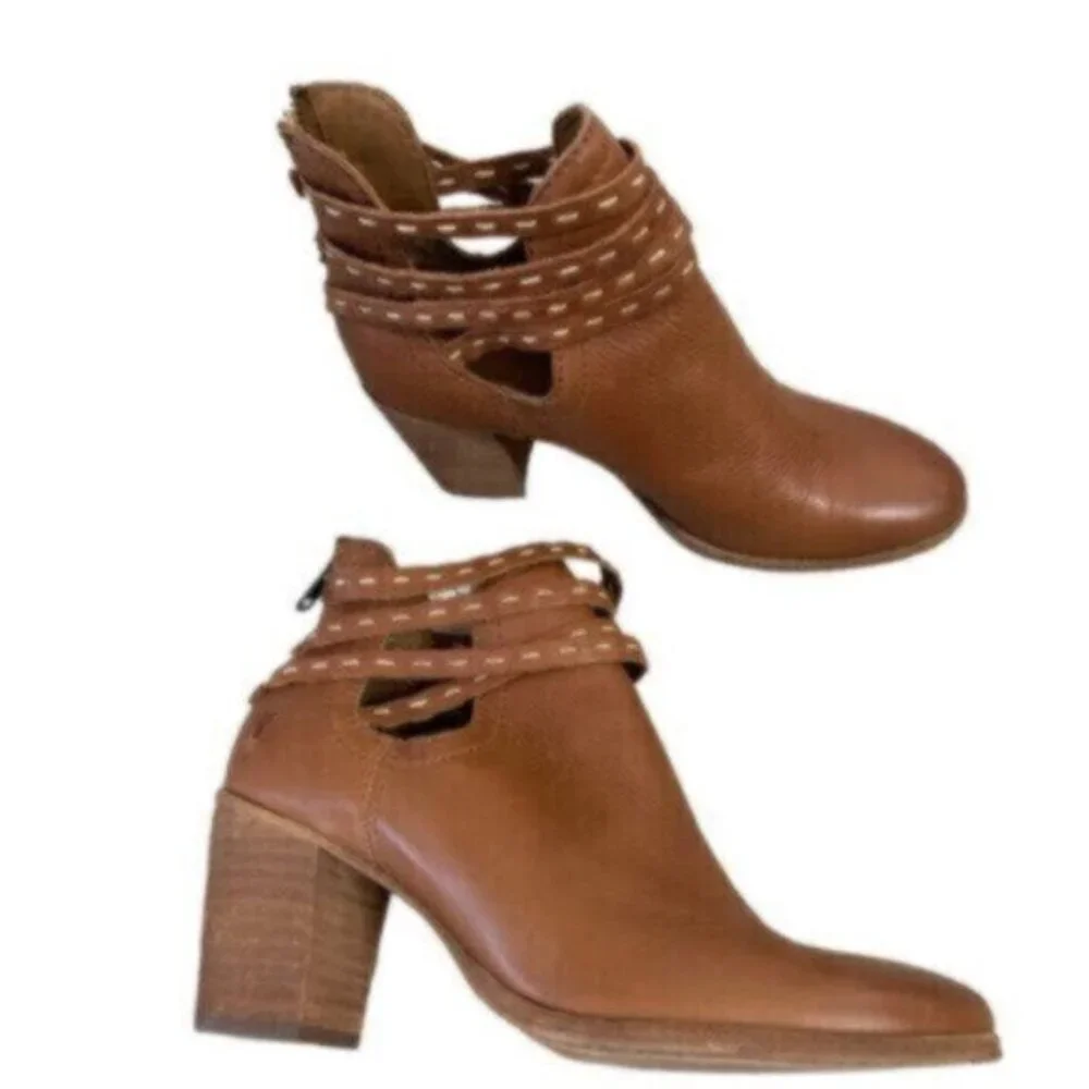 Frye Naomi Pickstitch Leather Ankle Boots